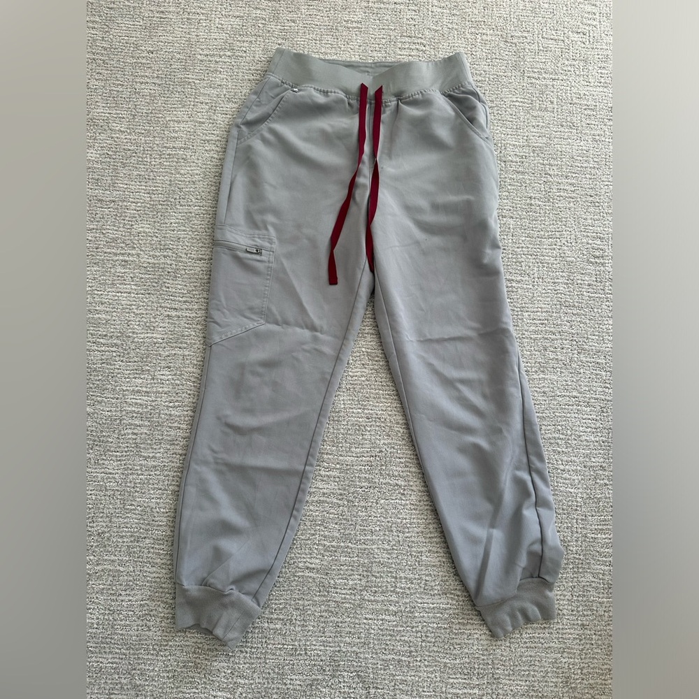 Cement Grey High Waisted Zamora Joggers Figs Scrub Pant